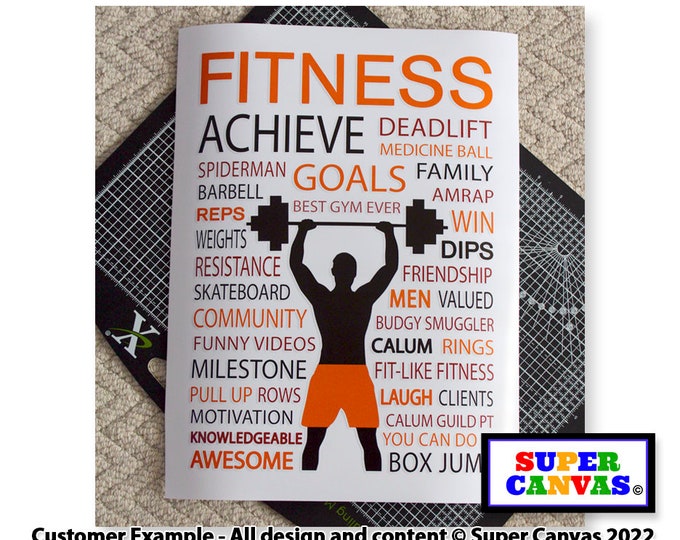 Gym King Fitness Personal Trainer Bodybuilder Personalised Wall Art Framed Print Handmade Husband Boyfriend Friend Birthday Gift for Him