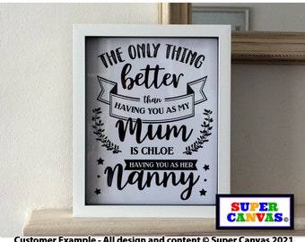 Mum Nanny Grandma Personalised Custom Word Art Handmade Framed A4 Picture Print Gift for Nana Mum Grandma Nanny Birthday Gift Present