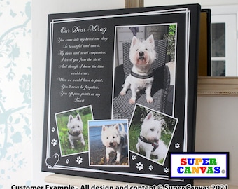 Dog Puppy Pet Memorial Personalised Dog Pet Portrait Picture Frame Photo Board Wall Art Framed Canvas Print Handmade Dog Cat Pet Loss Gift
