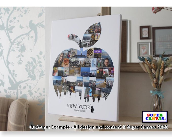 New York Big Apple City Family Holiday Travel Picture Photo Board Collage Wall Art Framed Canvas & Photo Print Birthday Anniversary Gift