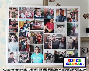 Custom Picture Picture Photo Collage Baby Family Holiday Pet Portrait Wedding Photography Birthday Wall Art Framed Canvas Photo Print Gift