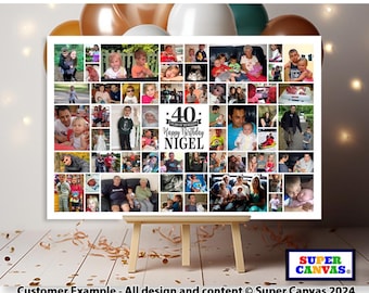 Happy 13th 16th 18th 21st 30th 40th 50th 60th 70th 80th Birthday Personalised Custom Photo Collage Party Display Board Poster A1 Print Gift