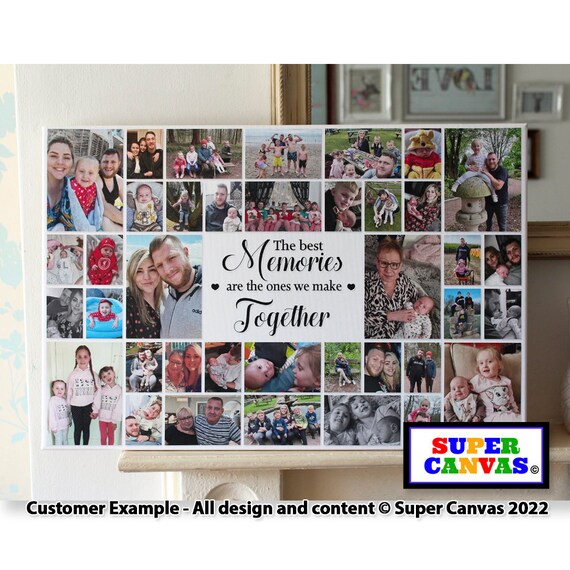 40 Picture Multi Photo Collage Frame Personalised Quote Framed Etsy