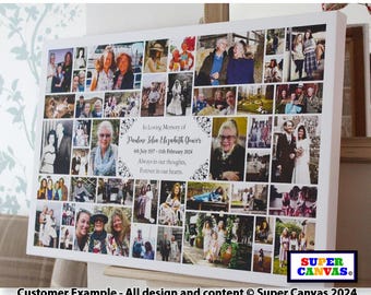 Funeral Celebration of Life Mum Dad Son Brother Sister Child Wife Husband Memorial Picture Photo Easel Display Board Framed Canvas Print