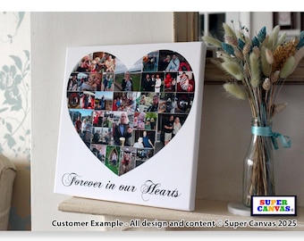 Celebration of Life Mum Dad Grandparent Wife Husband Memorial Funeral Picture Photo Collage Easel Display Board Framed Canvas Print Gift