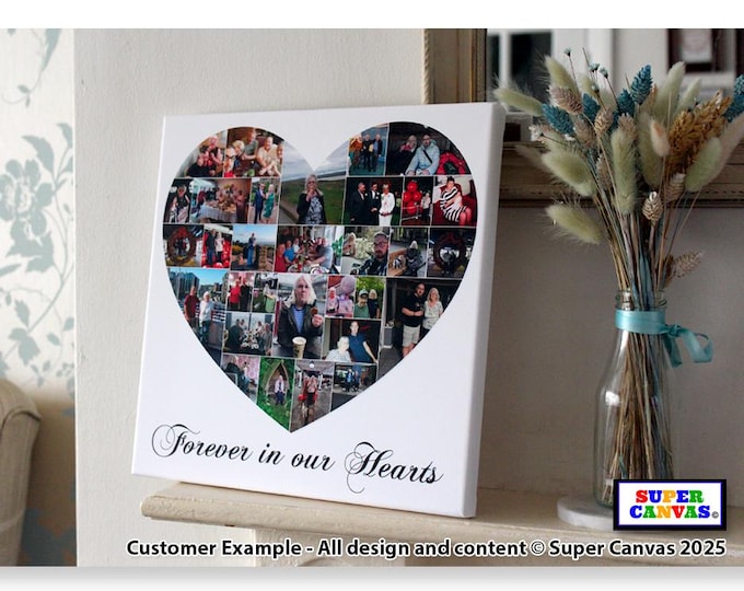 Celebration of Life Mum Dad Grandparent Wife Husband Memorial Funeral Picture Photo Collage Easel Display Board Framed Canvas Print Gift