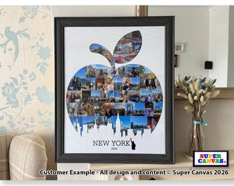 New York Big Apple USA City Family Holiday Travel Picture Photo Board Collage Wall Art Framed Canvas & Photo Print Birthday Christmas Gift