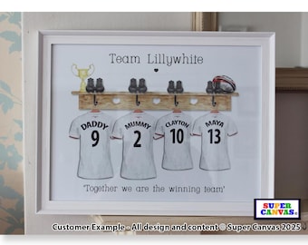 Rugby Family Personalised Rugby Team Custom Shirts Picture Framed Print Grandparent Mum Dad Son Friend Handmade Christmas Birthday Gift