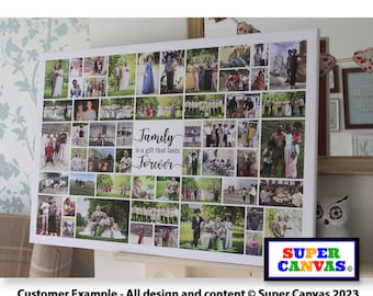 Family Forever Quote Personalised 40 Picture Family Photo Collage Wall Art Framed Canvas Print Wife Mum Dad Grandparent Friend Birthday Gift