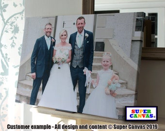 Couple Wedding Photo Picture Custom Portrait Wall Art Framed Canvas Photo Print Husband Wife Parents Grandparents Wedding Anniversary Gift