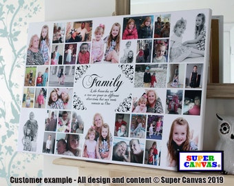 Family Custom Quote 40 Photo Picture Frame Family Collage Wall Art Framed Canvas Print Handmade Mum Dad Grandparents Friend Birthday Gift