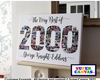 16th 18th 21st Birthday Birth Year Number Picture Photo Collage Party Display Board Framed Canvas Print Son Daughter Friend Birthday Gift