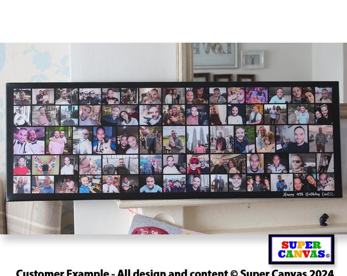 Happy Birthday Any Age Mum Dad Wife Husband Son Sister Brother Friend Birthday Party Picture Photo Collage Board Framed Canvas Print Gift