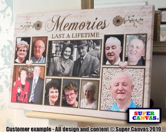 Memorial Mum Dad Grandparents Pet Memorial Celebration of Life Custom Picture Photo Collage Funeral Board Framed Canvas Print Sympathy Gift