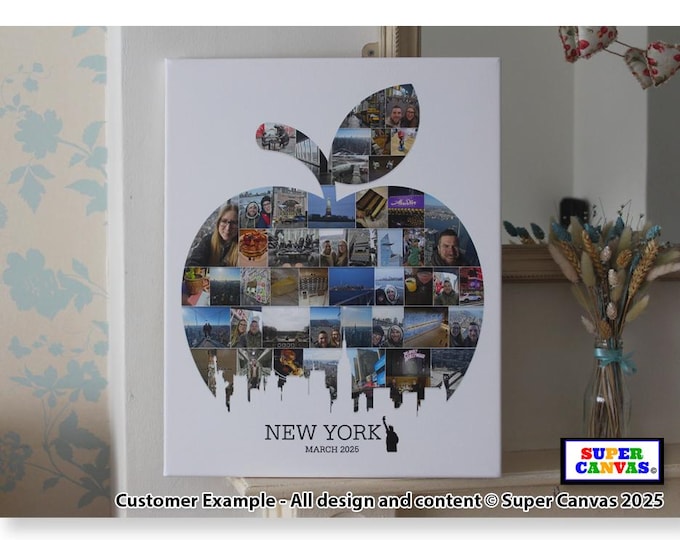 New York Big Apple City Family Holiday Travel Picture Photo Board Collage Wall Art Framed Canvas & Photo Print Birthday Anniversary Gift