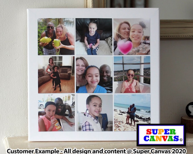 9 Photo Picture Family Friend Couple Pet Mum Dad Baby Birthday Portrait Multi Photo Collage Board Wall Art Framed Canvas Photo Print Gift