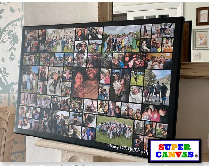 Happy Birthday Friend Mum Dad Sister Daughter Son Brother Husband Wife Custom Birthday Photo Picture Board Collage Framed Canvas Print Gift