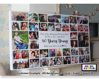 Custom Happy Birthday Any Age Mum Dad Husband Wife Brother Sister Friend Son Daughter Picture Photo Board Collage Framed Canvas Print Gift