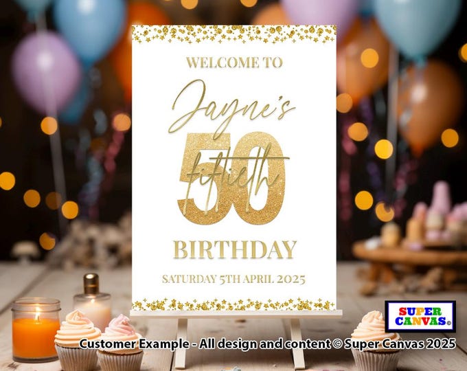 13th 16th 18th 21st 30th 40th 50th 60th 70th 80th 90th 100th Birthday Personalised Custom Party Welcome Sign Display A1 XL Poster Print Gift
