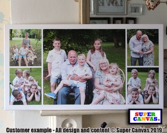 5 Photo Picture Custom Collage Family Wedding Baby Grandchildren Birthday Portrait Display Board Wall Art Framed Canvas Photo Print Gift