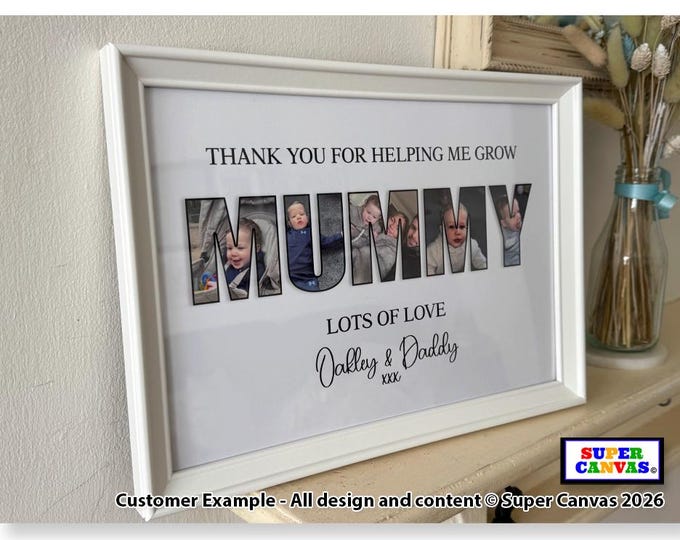 Mum Grandma Sister Nana Friend Daughter Personalised Handmade Photo Word Art Custom Framed A4 A3 Photo Print Mothers Day Birthday Gift