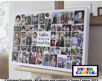 Happy 18th Birthday Personalised Picture Photo Party Display Board Framed Canvas Print Daughter Son Sister Brother Friend 18th Birthday Gift