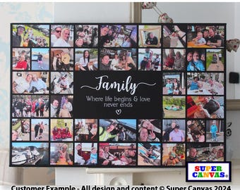 Our Family Quote 40 Picture Photo Collage Display Board Personalised Family Wall Art Framed Canvas Print Wife Husband Mum Dad Friend Gift