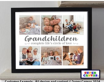 Grandparent Nana Grandad Grandma Personalised Handmade Grandchildren Family Photo Picture Wall Art Framed Photo Print Birthday Card Gift