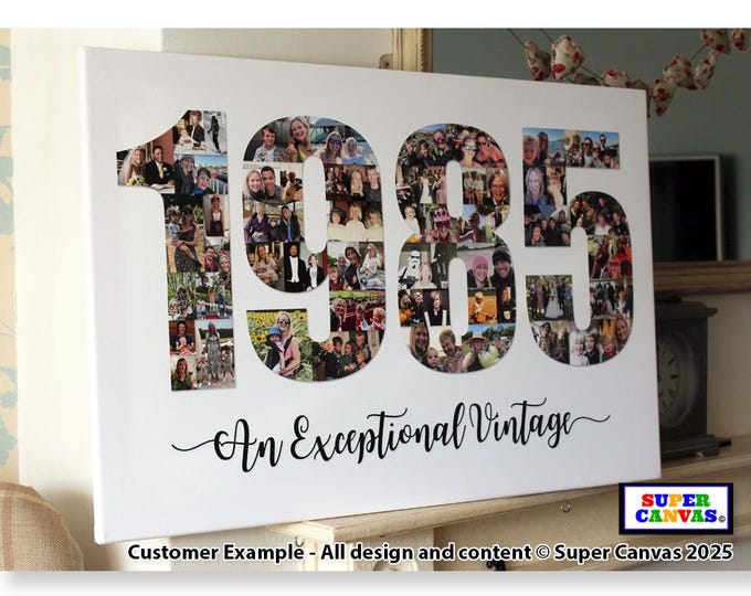 1984 1985 Year Picture Photo Collage Board Framed Canvas Print Son Daughter Mum Dad Wife Husband 40th Birthday Wedding Anniversary gift