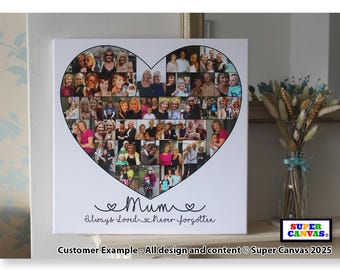 Celebration of Life Mum Dad Grandparent Wife Husband Memorial Funeral Picture Photo Collage Display Board Framed Canvas Print Christmas Gift