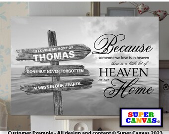 Memorial for Mum Dad Grandad Grandma Son Daughter Friend Child Baby Personalised Memorial Picture Framed Canvas Print With Sympathy Gift