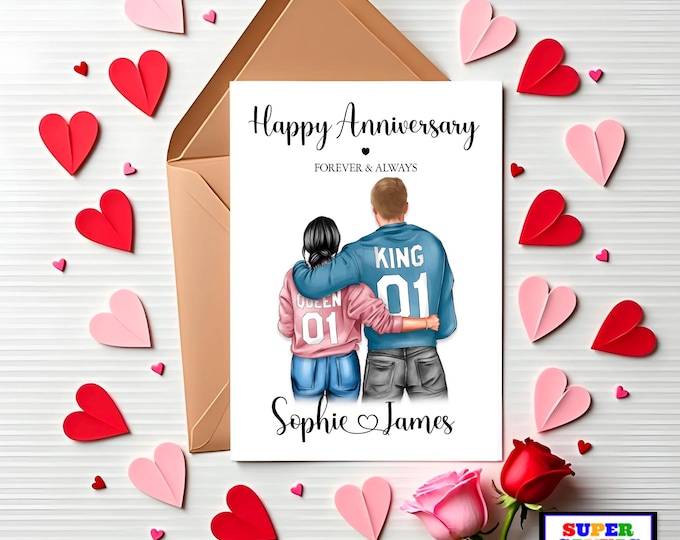 Handmade Wife Husband Boyfriend Girlfriend Friend Mum Dad Custom Happy Anniversary A5 Greeting Card Wedding Anniversary Card with envelope