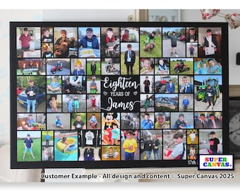 Happy 18th Birthday Personalised Picture Photo Party Display Board Framed Canvas Print Daughter Son Sister Brother Friend 18th Birthday Gift