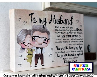 To My Partner Husband Wife Boyfriend Girlfriend Elderly Old Couple Picture Wall Art Framed Canvas Print Wedding Anniversary Birthday Gift
