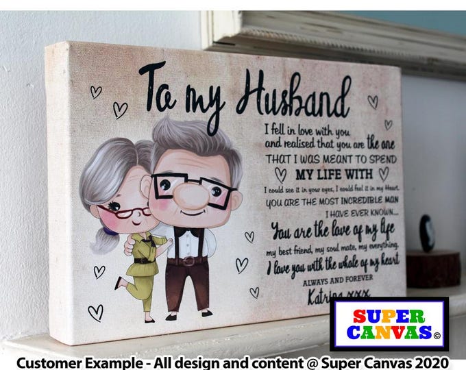 To My Partner Husband Wife Boyfriend Girlfriend Elderly Old Couple Picture Wall Art Framed Canvas Print Wedding Anniversary Birthday Gift