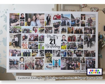 21st Birthday Brother Sister Son Daughter Friend Personalised Custom 21st Photo Picture Collage Party Display Board Framed Canvas Print Gift