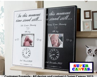 Newborn Baby Child Twins Personalised Family Photo Picture Wall Art Framed Canvas Print Handmade Gift for Mum Dad Grandparents Birthday Gift