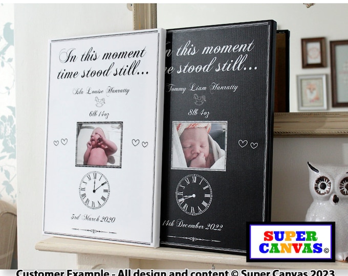 Newborn Baby Child Twins Personalised Family Photo Picture Wall Art Framed Canvas Print Handmade Gift for Mum Dad Grandparents Birthday Gift