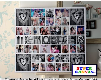 Family Memories Personalised Photo Picture Collage Wall Art Framed Canvas Print Dad Mum Wife Husband Friend Unique Christmas Birthday Gift