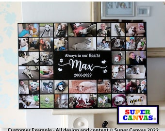 Dog Cat Pet Portrait Personalised Framed Photo Picture Collage Family Pet Memorial Wall Art Canvas Print Handmade Dog Cat Pet Birthday Gift