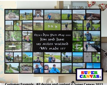 40 Photo Picture Collage Display Board Family Wedding Birthday Holiday Personalised with Your Own Wording Wall Art Framed Canvas Print Gift