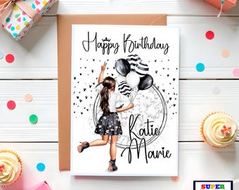 Personalised Handmade Happy Birthday Custom Greeting Card for Daughter Wife Mum Best Friend Sister Granddaughter Cousin A5 Birthday Card