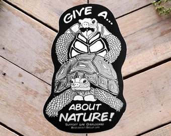 Tortoise Sticker, Give a F about Nature, Bumper Sticker, Funny Turtle sex, humorous sticker, Funny Tortoise Humor