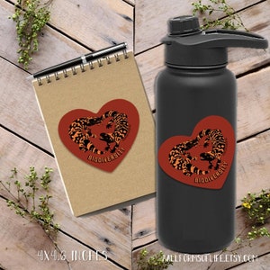 Gila Monster Biodiversity Love Sticker, Vinyl UV resistant, Cute lizards, Lizard Heart, Desert Love, Art for Conservation, lizard love image 2