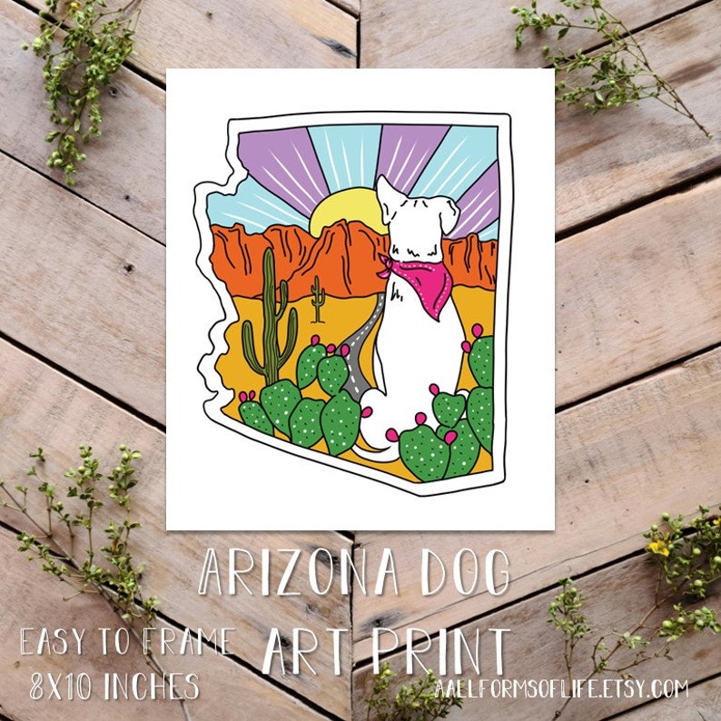 Arizona Dog Sticker, Dog love sticker, Desert Dog Art Sticker, For the Highly Evolved Pet Product, Dog Sticker, Arizona State sticker image 4