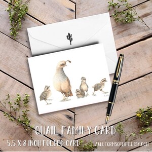 Sonoran Desert Wildlife Notecards, scientific illustration, nature cards, gecko greeting cards, Quail baby card, hummingbird, javelina card image 5