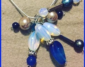 Shades of Blue Cluster Necklace