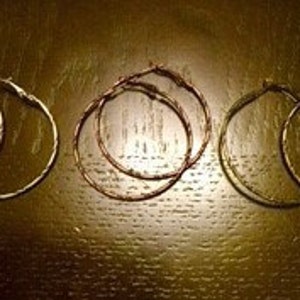 Hammered Hoop Earrings image 2