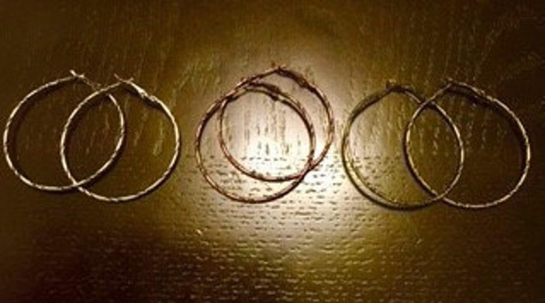 Hammered Hoop Earrings image 2