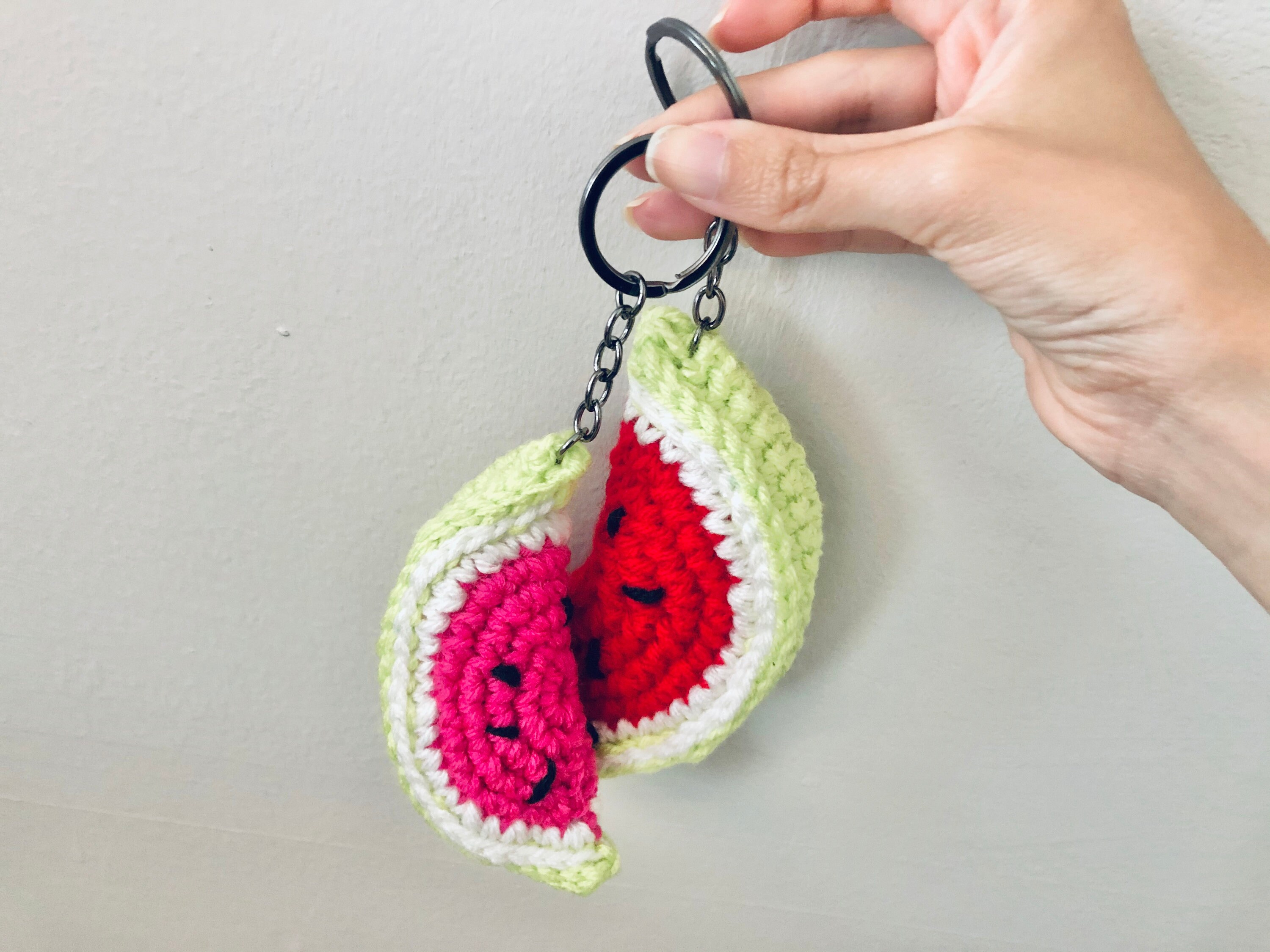 Watermelon Keychains Amigurumi Food Keychain Crochet | Etsy